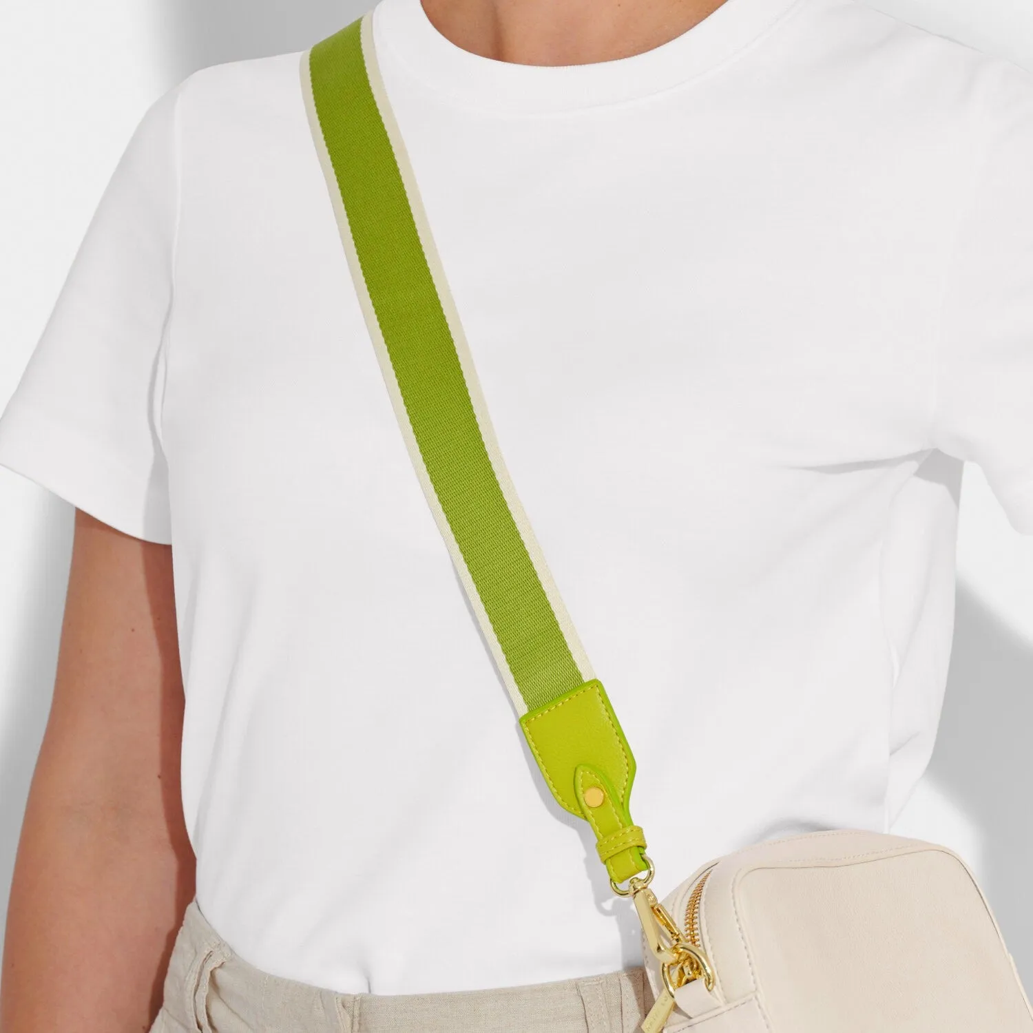 Katie Loxton Canvas Strap Lime Green Stripe