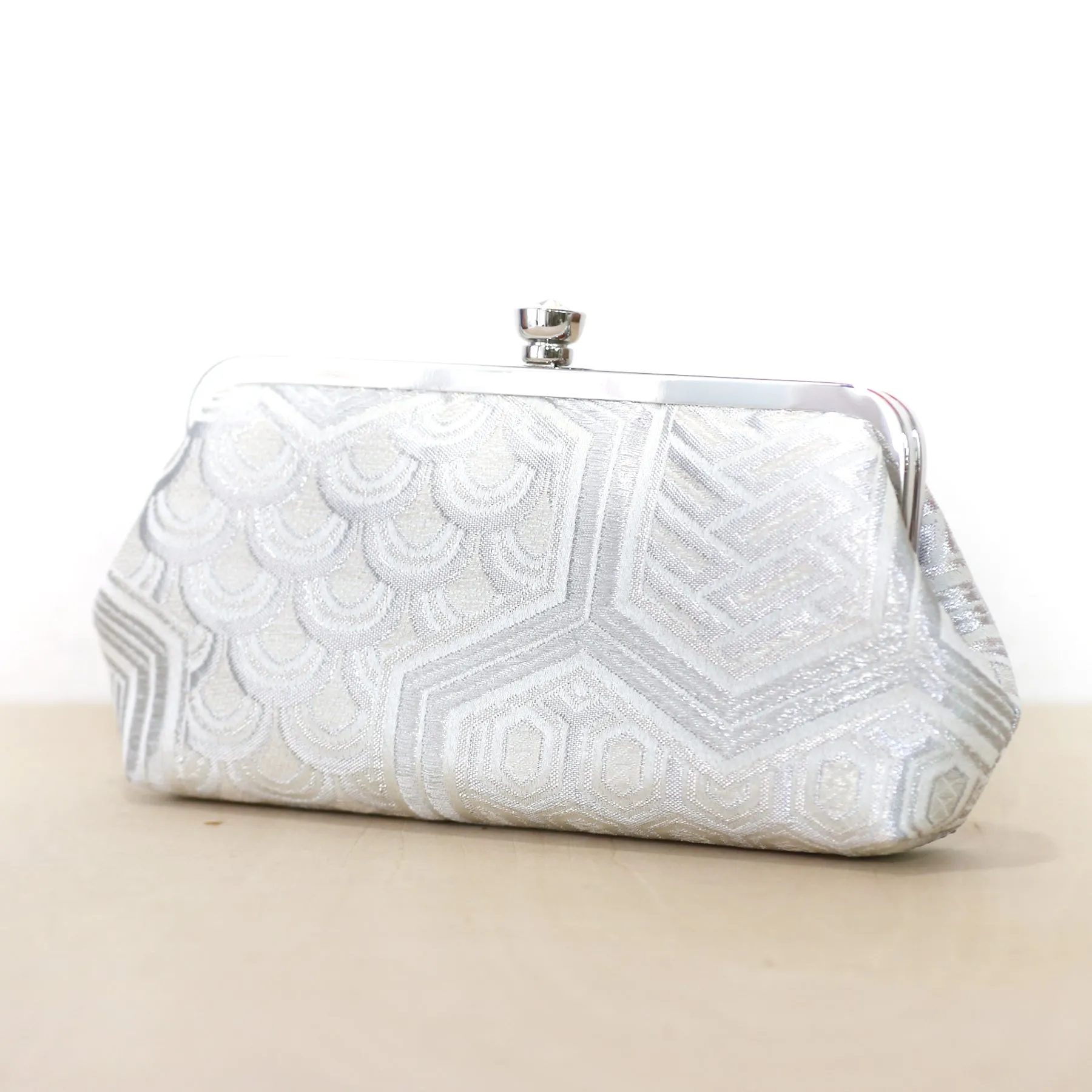 Kimono Clutch in Bishamon and Shippo Silver