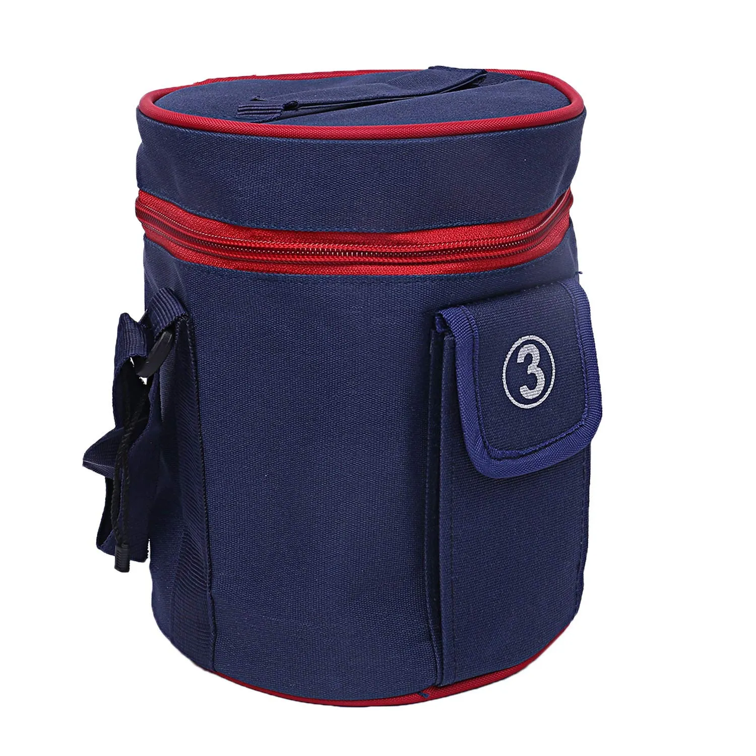 Kuber Industries 2 Piece Canvas Lunch Bag, Blue (Suitable for 3 Compartment)-CTKTC21475