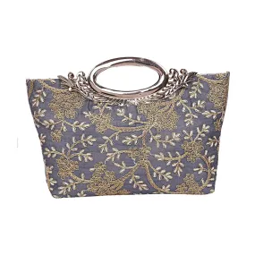 Kuber Industries Silk Clutch Ladies Handbag (Grey) -CTKTC8787