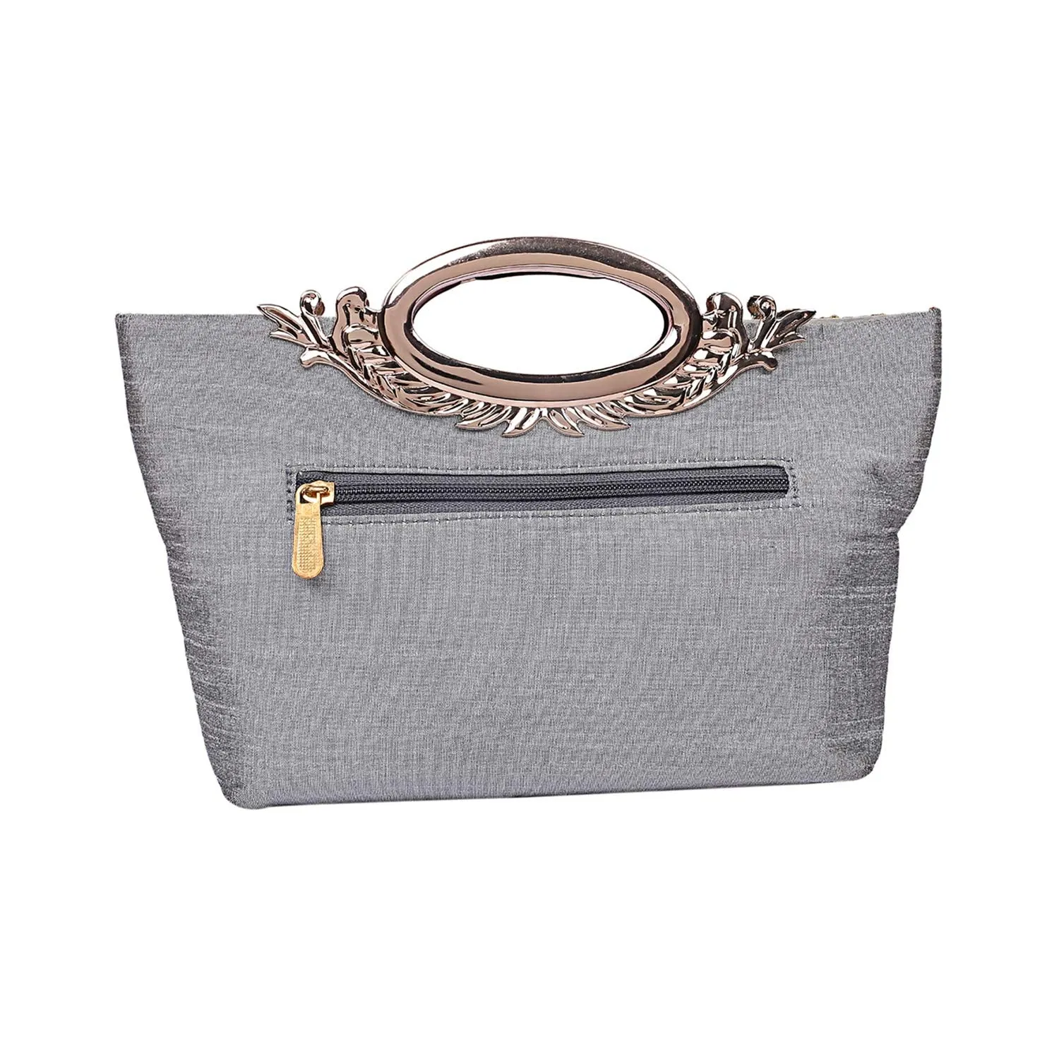 Kuber Industries Silk Clutch Ladies Handbag (Grey) -CTKTC8787