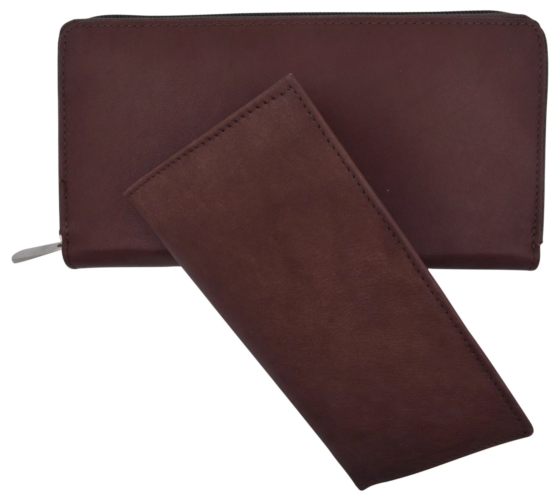 Ladies Genuine Leather Zip-Around Long Credit Card Wallet 7575GT