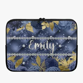 Laptop Sleeve - without handles - Navy Floral - Personalised