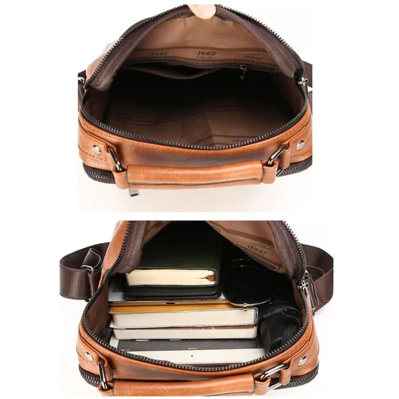 Large Size Handbag Brand Men Business Work office Shoulder Bag For 9.7 in iPad Male Leather Crossbody Messenger Bag