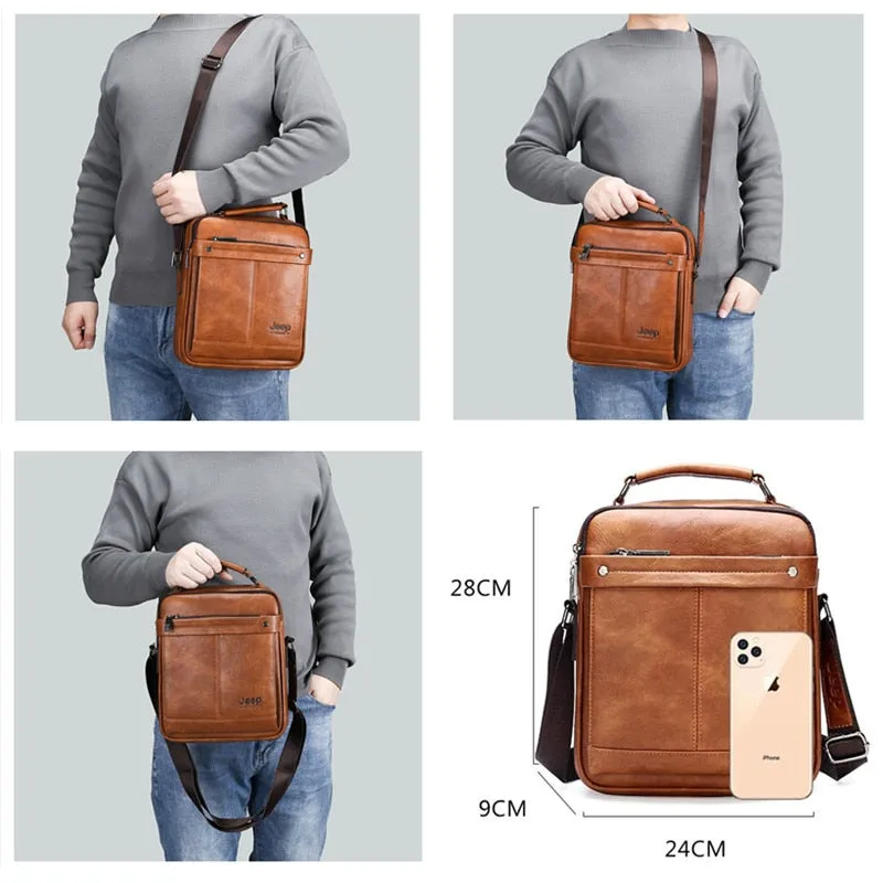 Large Size Handbag Brand Men Business Work office Shoulder Bag For 9.7 in iPad Male Leather Crossbody Messenger Bag