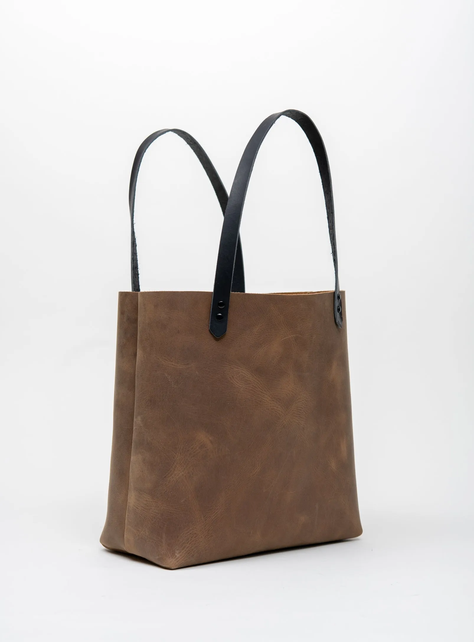 Leather minimalist tote bag FLORENCE model