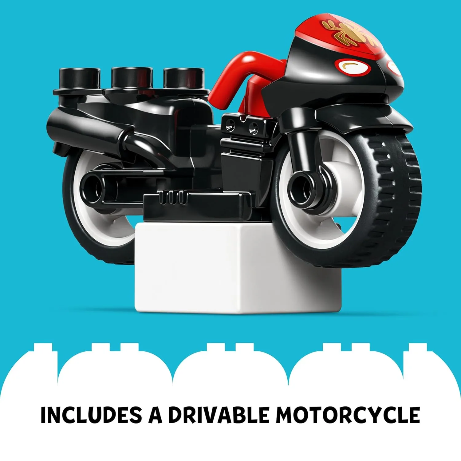 LEGO DUPLO Marvel Spin's Motorcycle Adventure Set Kit for Ages 2 