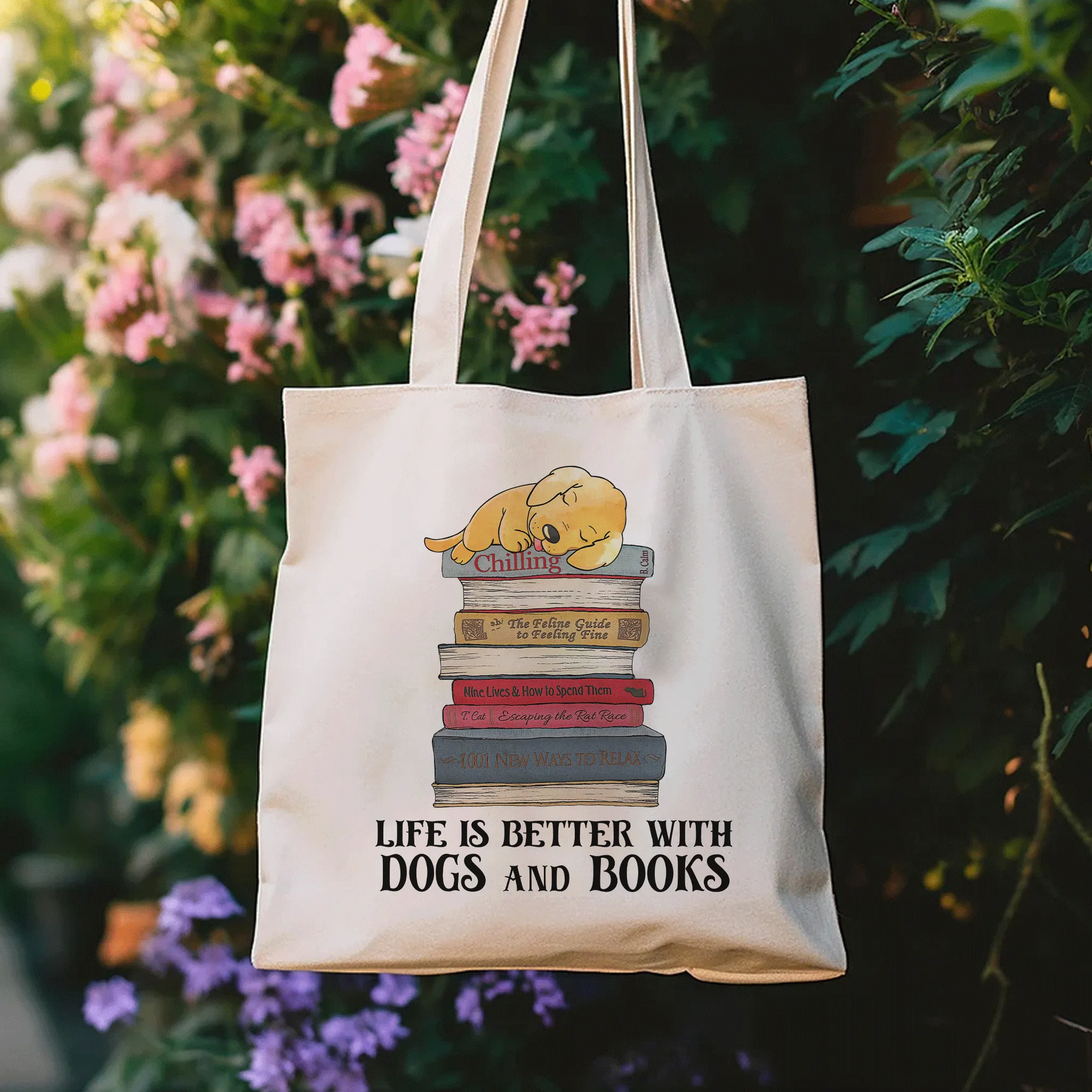 Life Is Better With Dogs And Books Book Lover Gift TBW209