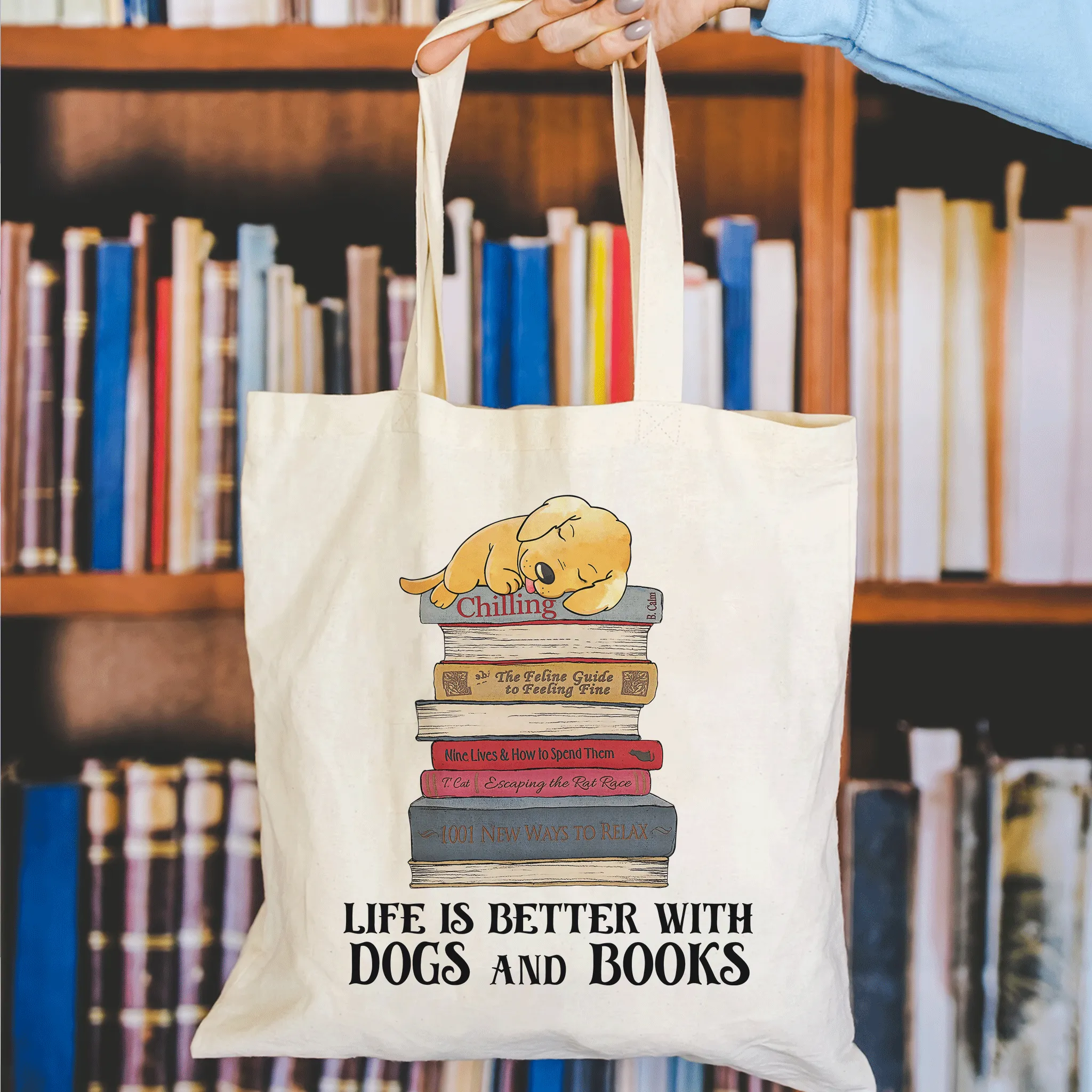 Life Is Better With Dogs And Books Book Lover Gift TBW209