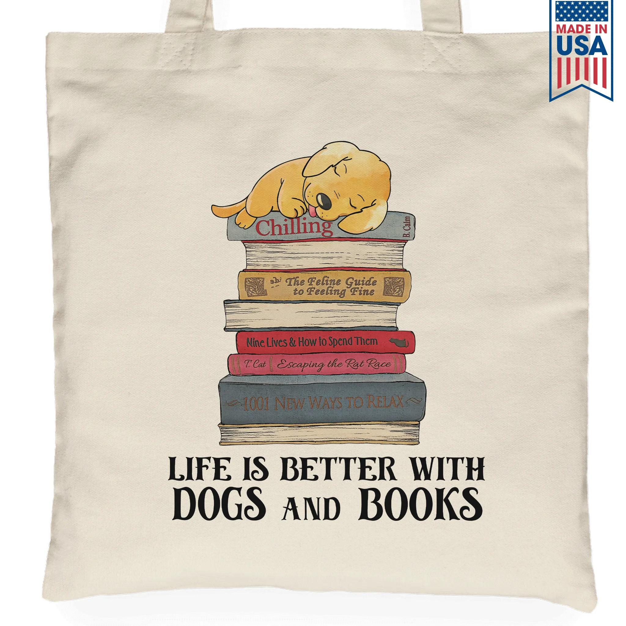 Life Is Better With Dogs And Books Book Lover Gift TBW209