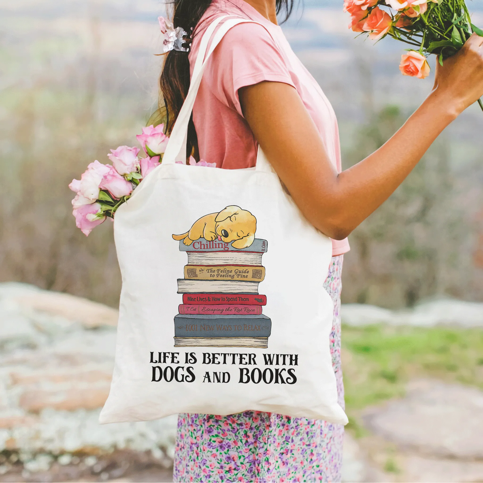 Life Is Better With Dogs And Books Book Lover Gift TBW209