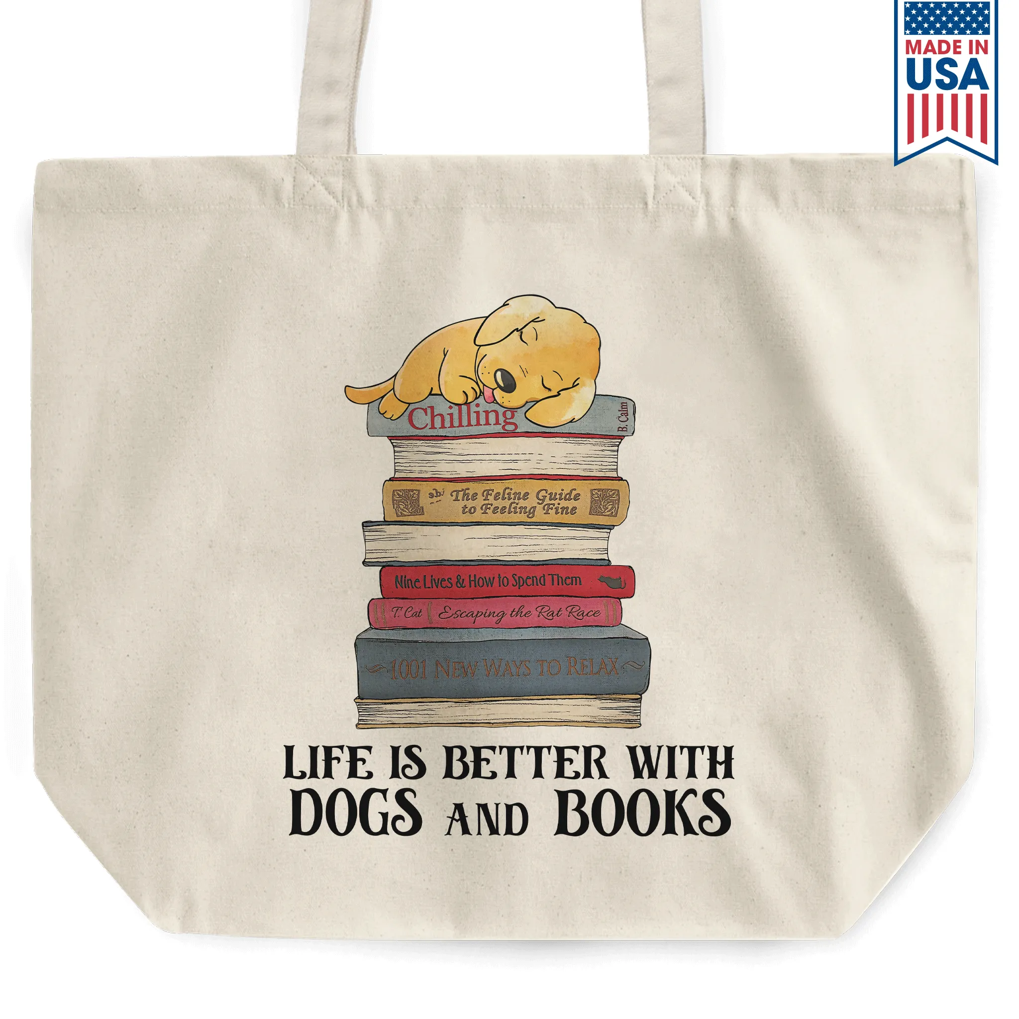 Life Is Better With Dogs And Books Book Lover Gift TBW209