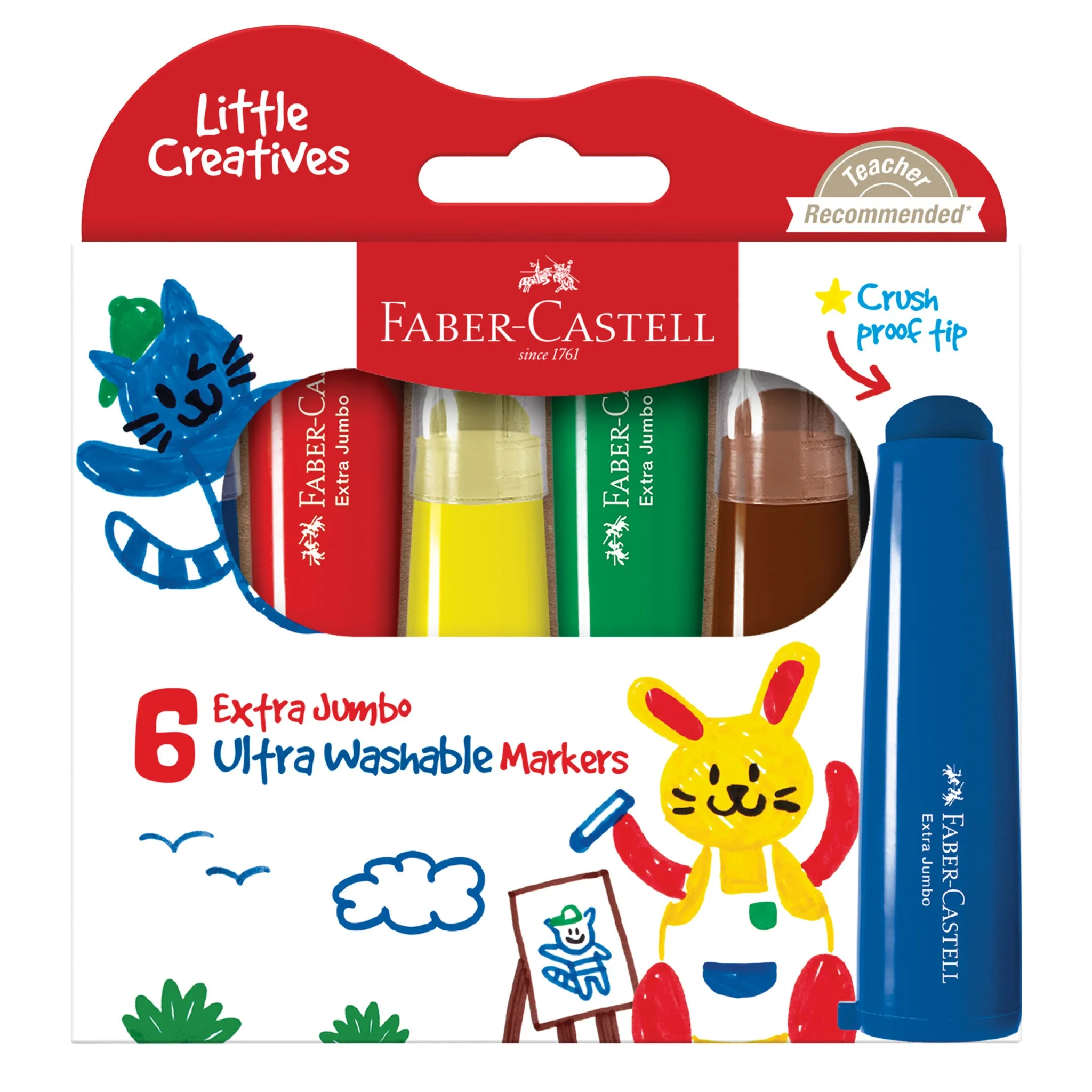 Little Creatives 6 Extra Jumbo Ultra Washable Markers - #354503