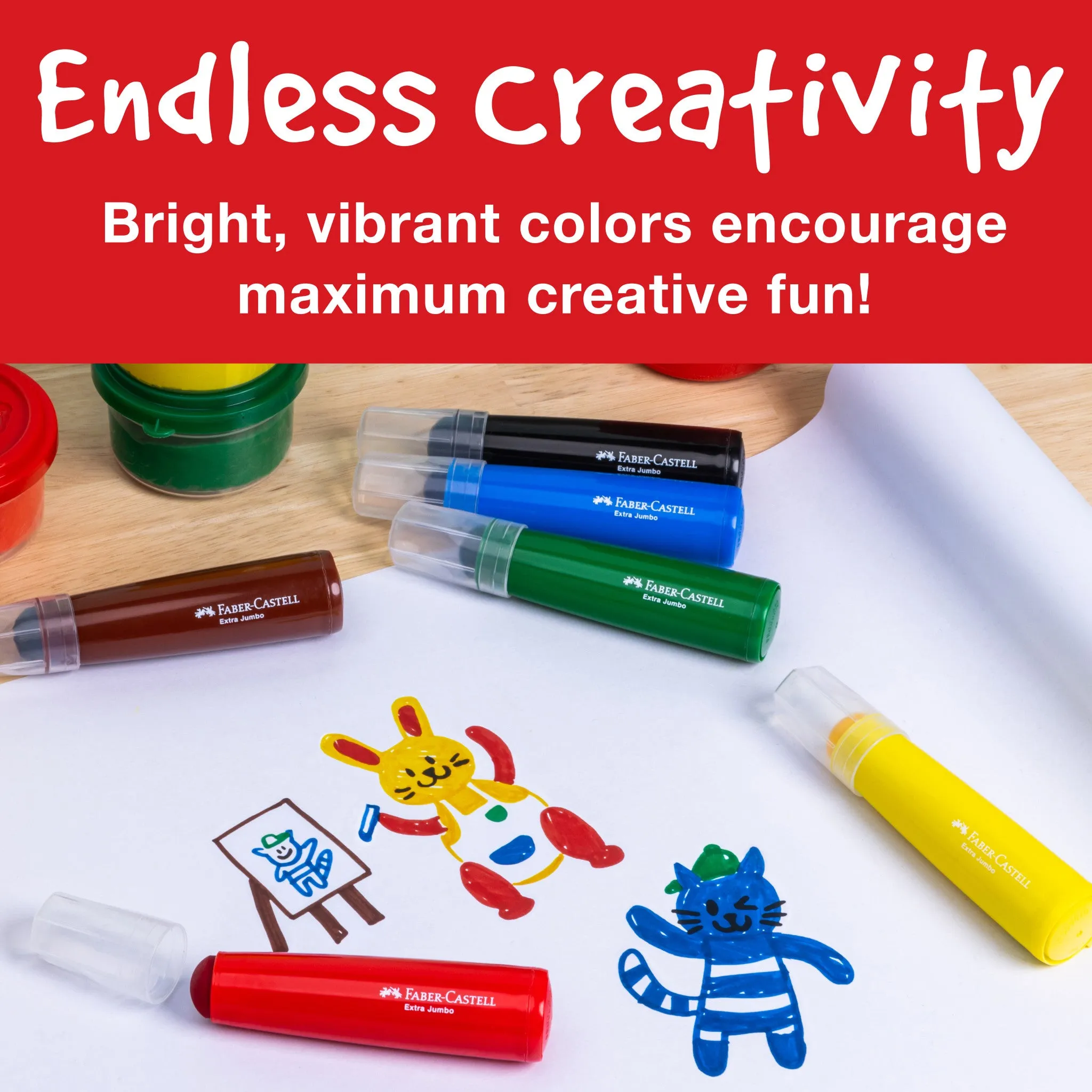 Little Creatives 6 Extra Jumbo Ultra Washable Markers - #354503