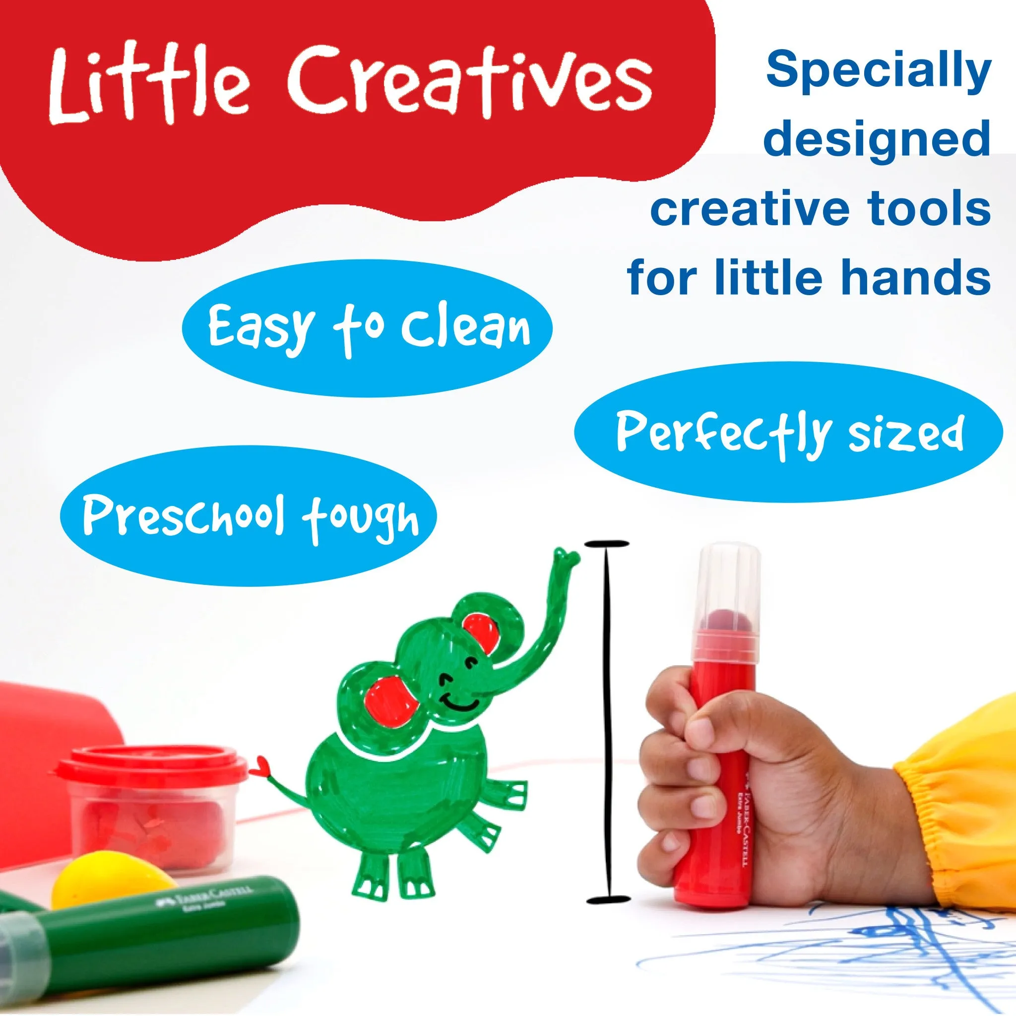 Little Creatives 6 Extra Jumbo Ultra Washable Markers - #354503