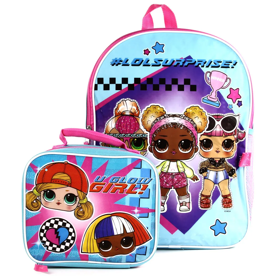 LOL Surprise 16 Inch Backpack / Lunch Bag Set (non-personalized)