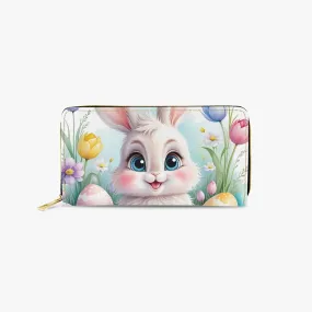 Long Type Zipper Purse, Easter, Rabbit, awd-648