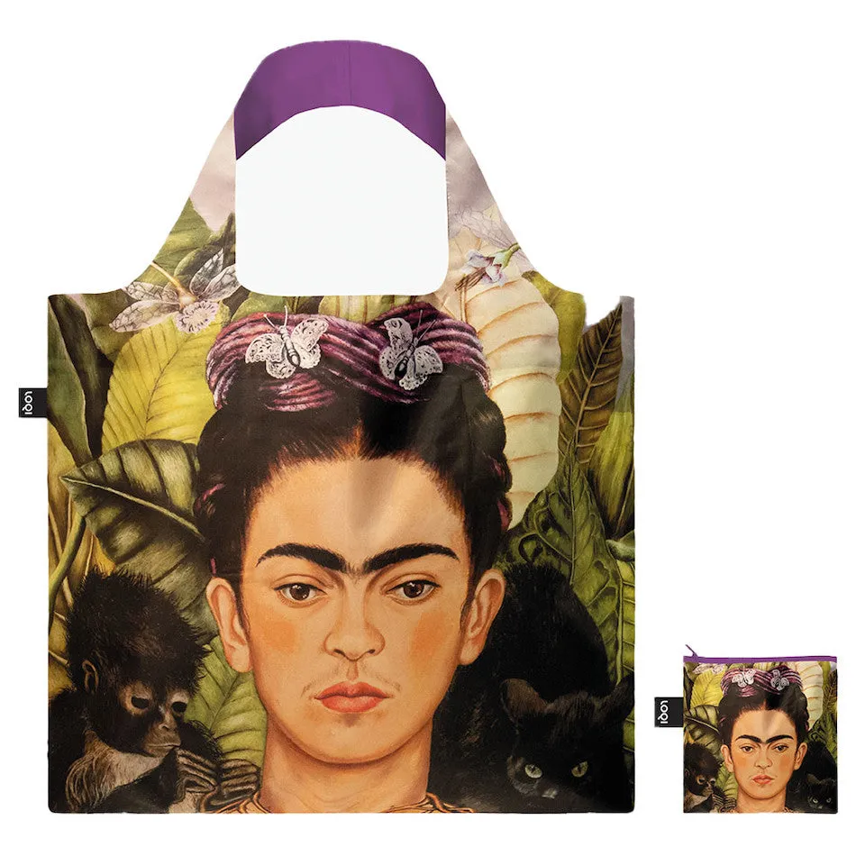 LOQI Frida Kahlo Self Portrait with Hummingbird Recycled Tote Bag