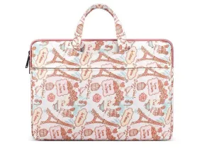 Love In Paris Designed Laptop Bag- Pink