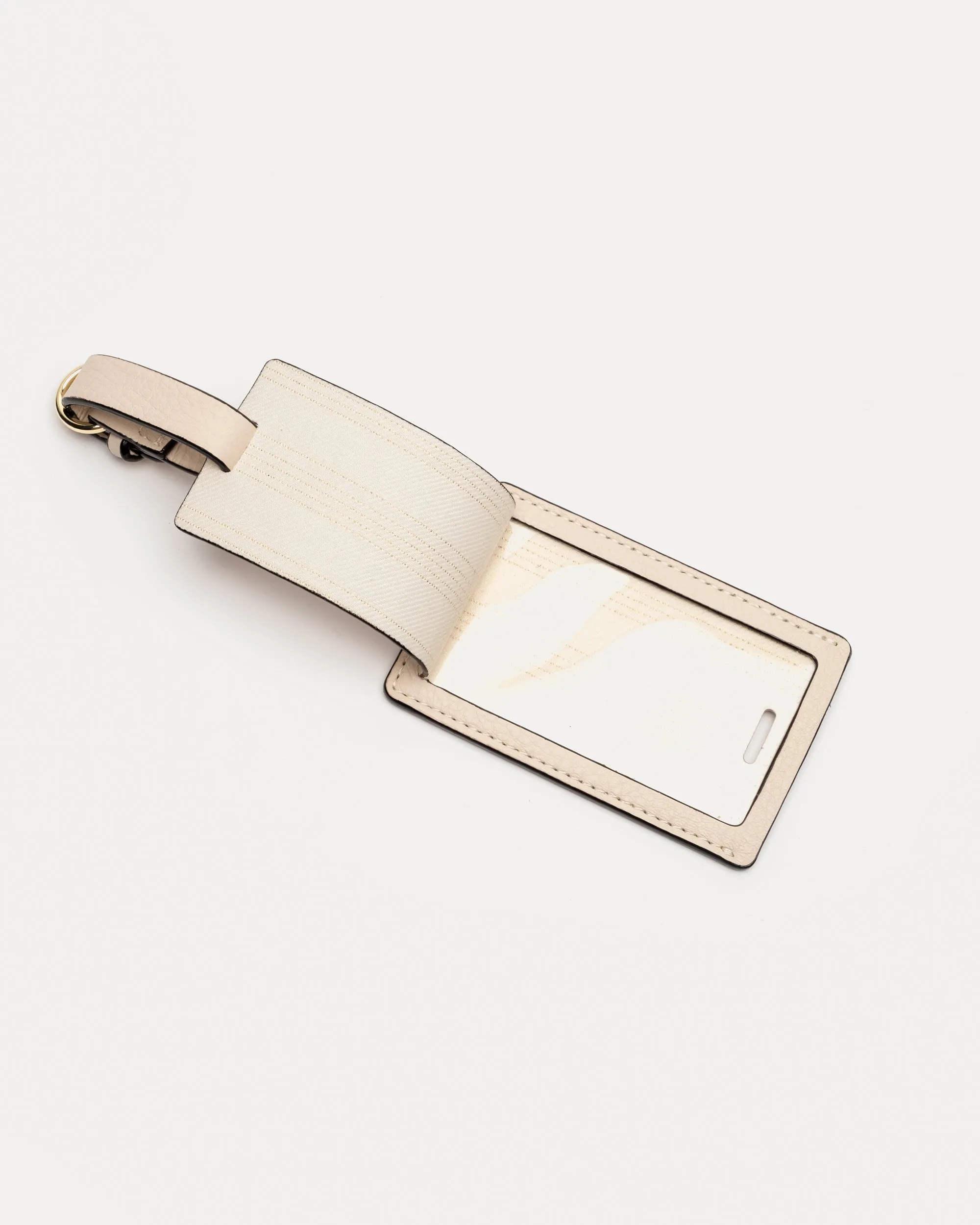 Luggage Tag Tumbled Leather Oyster