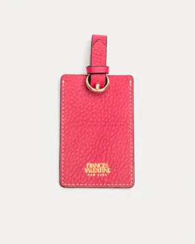 Luggage Tag Tumbled Leather Pink