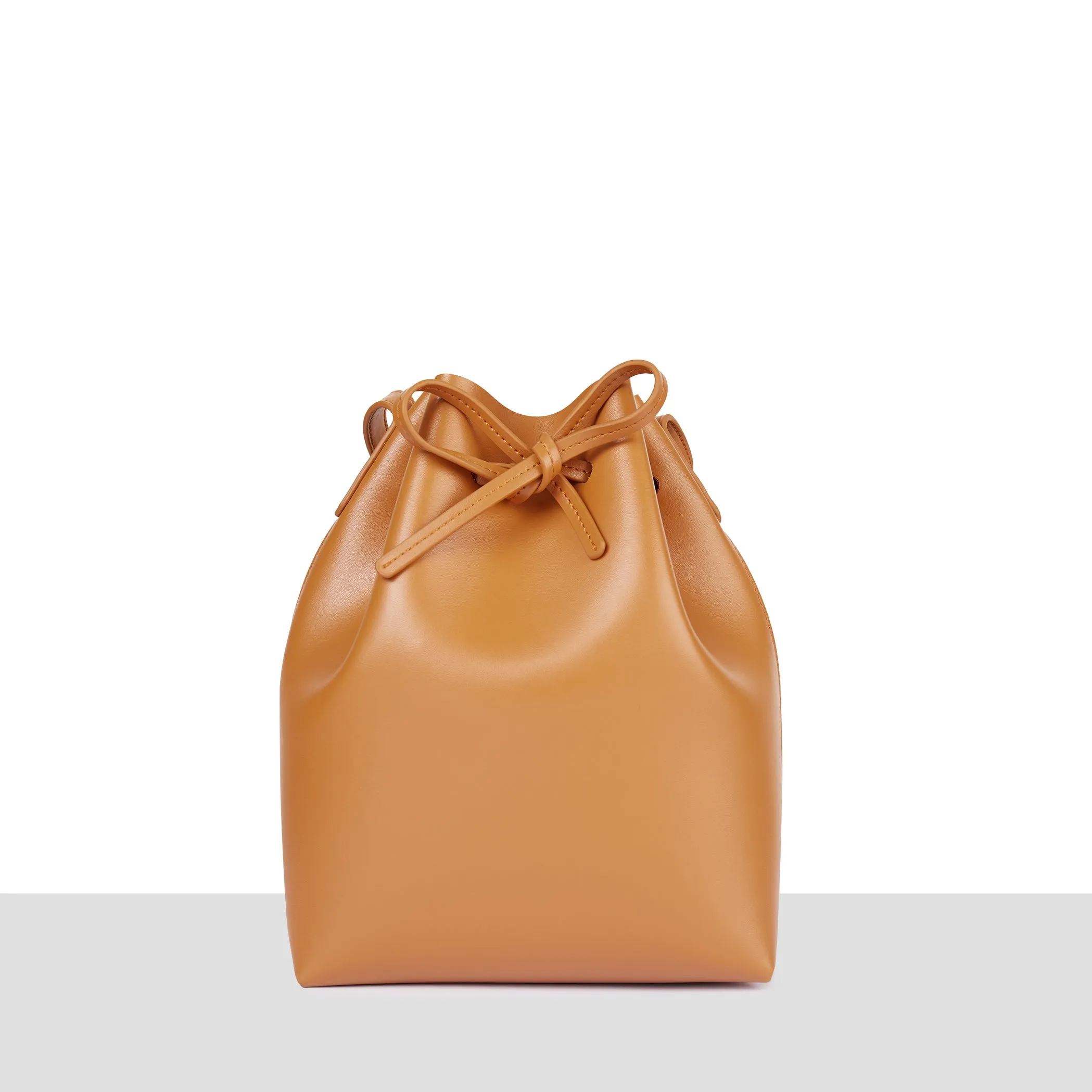 ‘Madrid' Camel Smooth Leather Bucket Bag