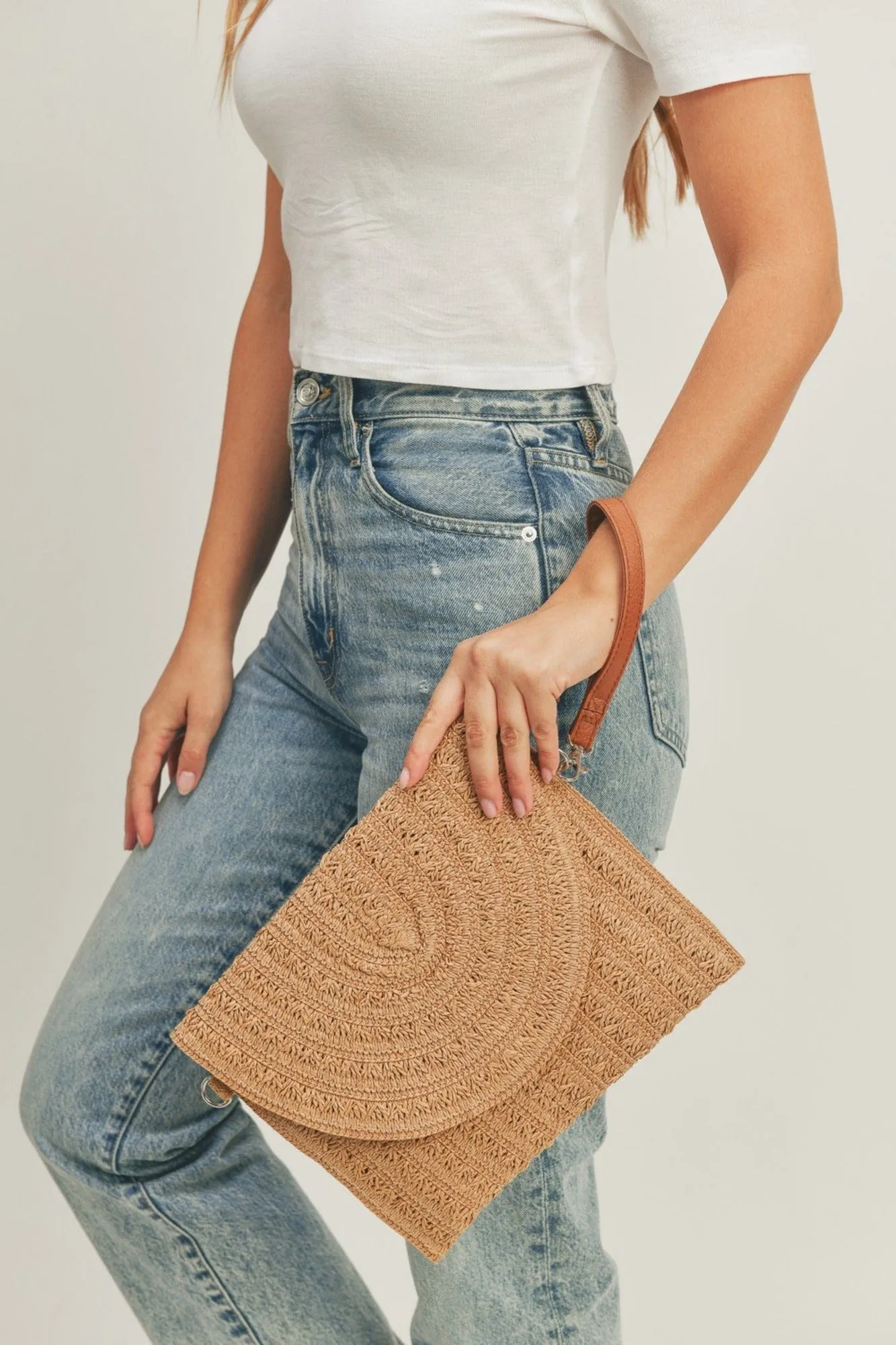 MB0181 Eden Striped Straw Crossbody/Clutch