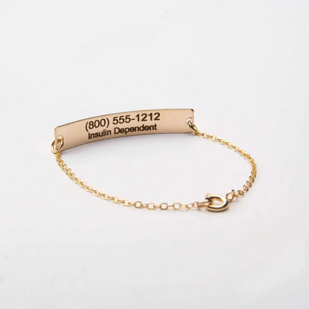 Medical Alert Rectangle Bar Bracelet - CG299B_1.5X0.25. Starts at