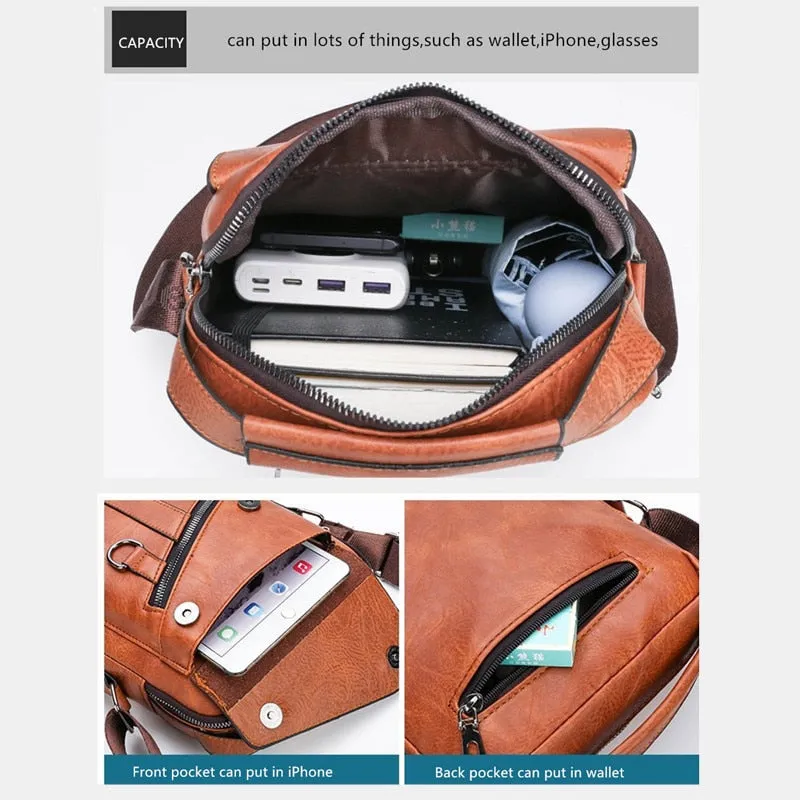 Men Bags Crossbody Shoulder Bag For Male Split Leather Messenger Tote Bag Travel Luxury Brand New  Fashion Business