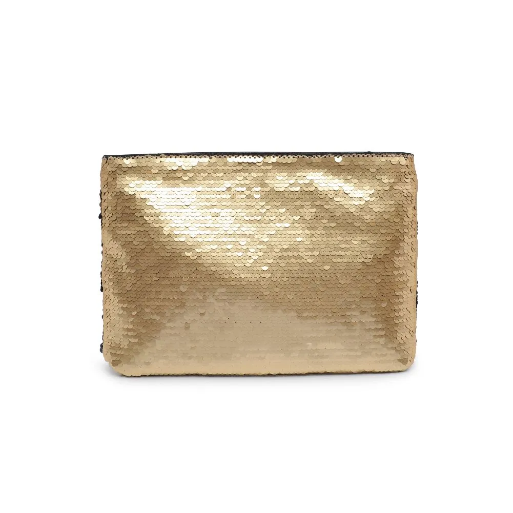 Message Reversible Sequin Evening Bag