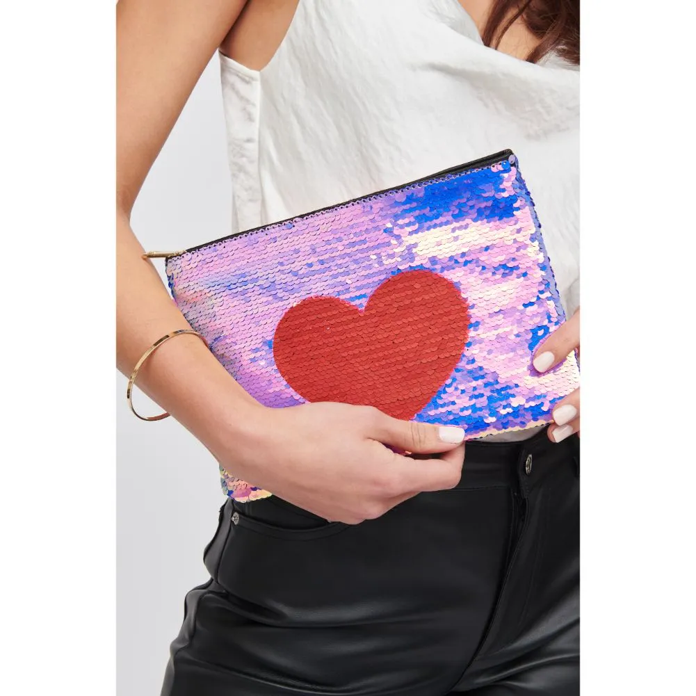 Message Reversible Sequin Evening Bag