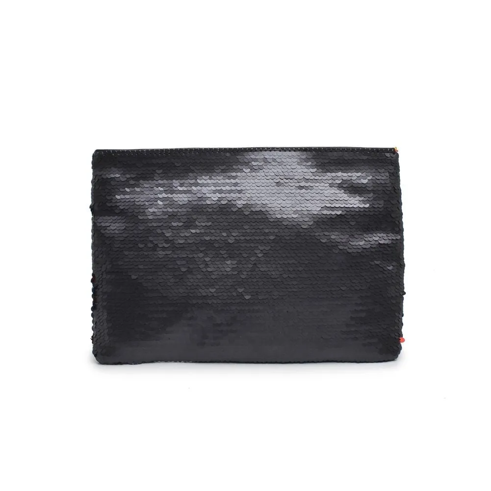 Message Reversible Sequin Evening Bag