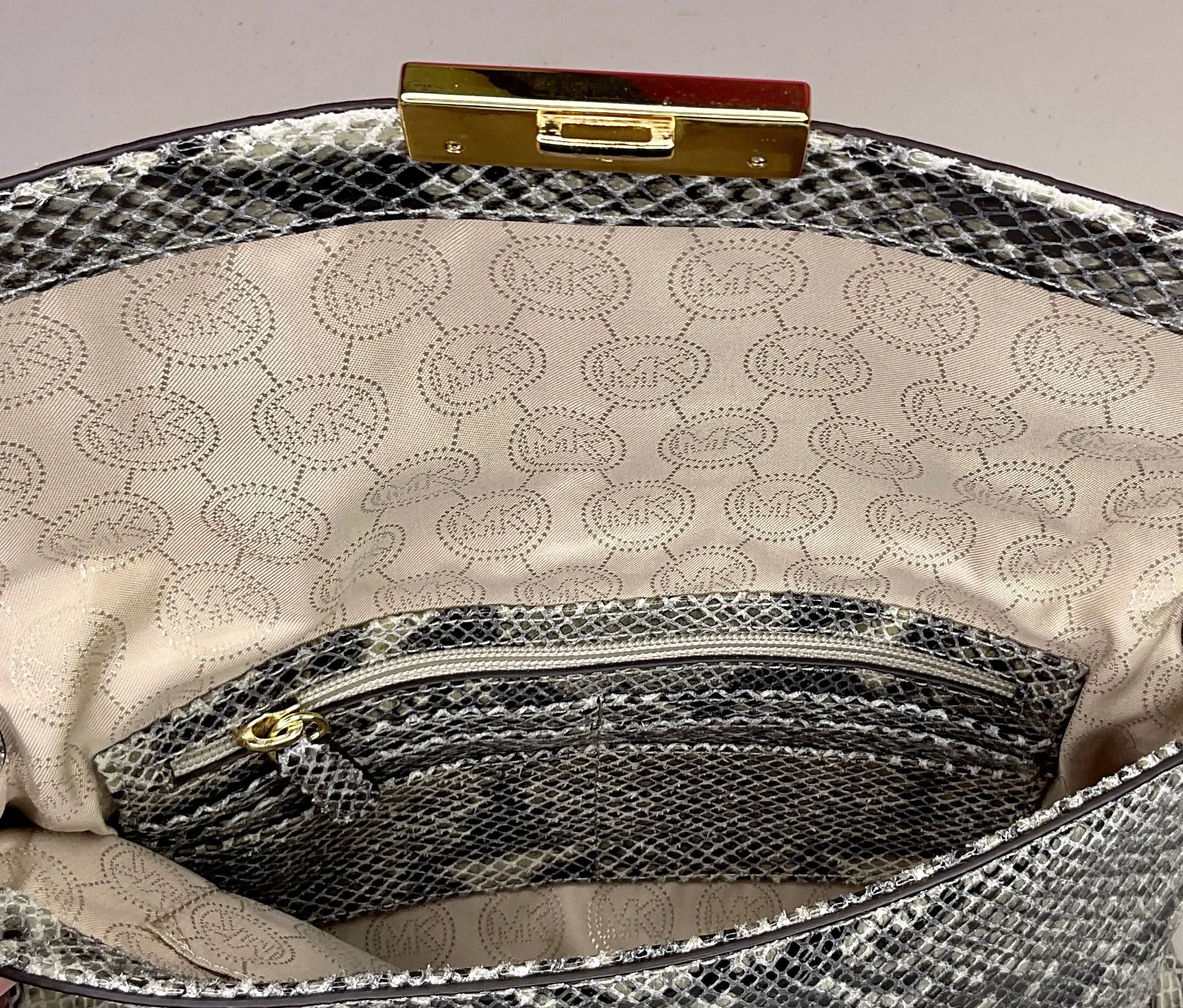 MICHAEL KORS SNAKESKIN ENVELOPE BAG