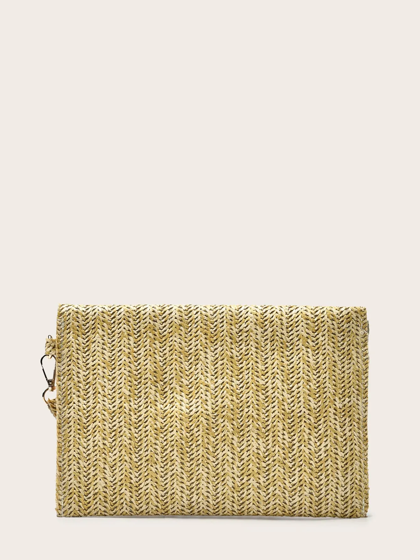 Minimalist Straw Bag With Wristlet