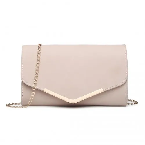 Miss Lulu Leather Look Envelope Clutch Bag in Pink - Sleek & Stylish Evening Essential