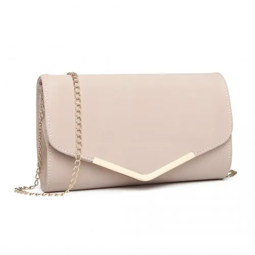 Miss Lulu Leather Look Envelope Clutch Bag in Pink - Sleek & Stylish Evening Essential