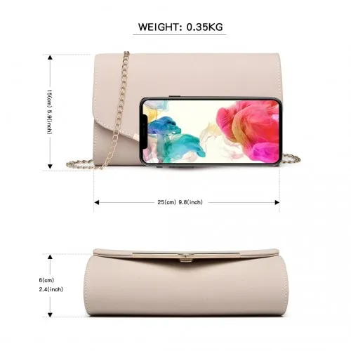 Miss Lulu Leather Look Envelope Clutch Bag in Pink - Sleek & Stylish Evening Essential