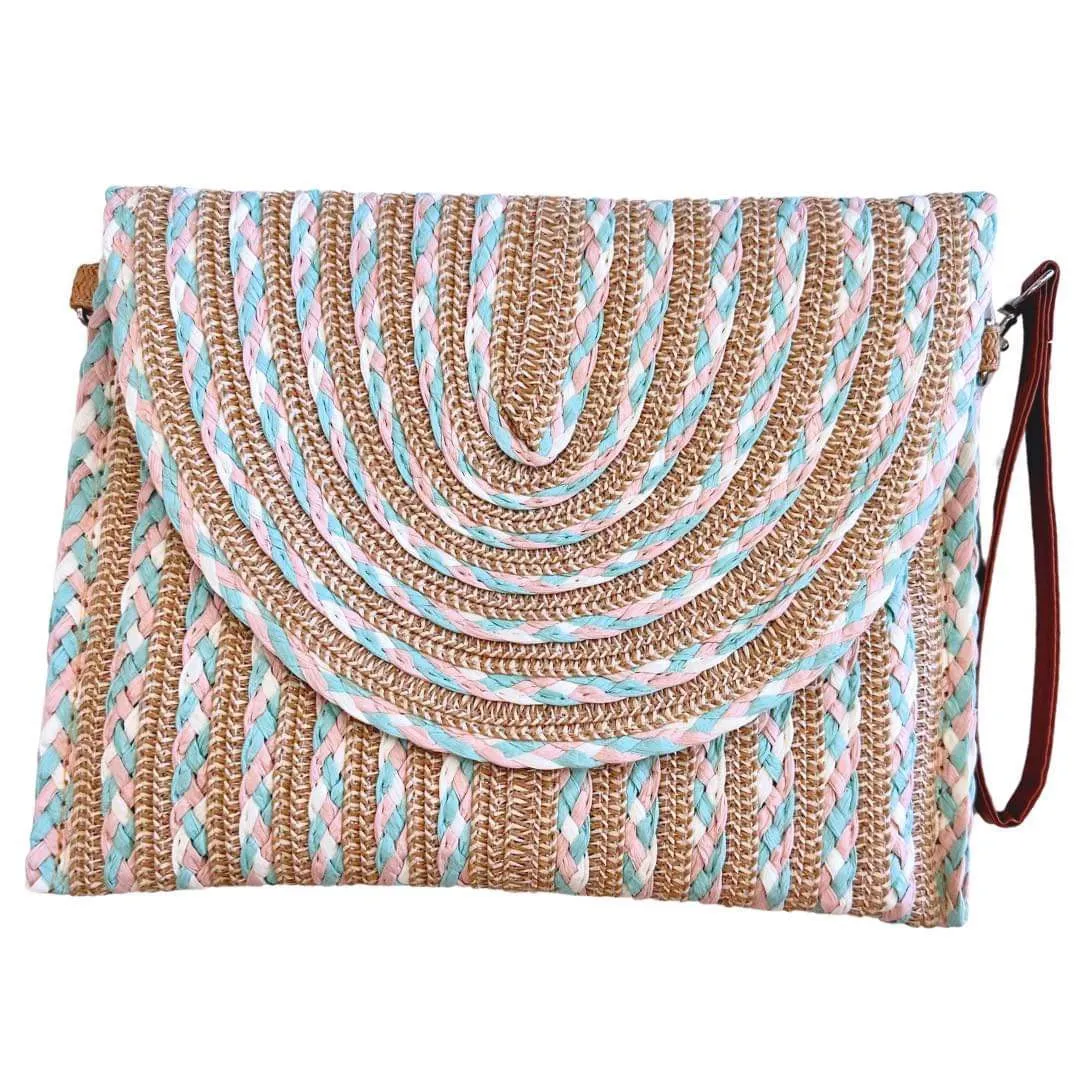 Mixed Straw Clutch/Crossbody