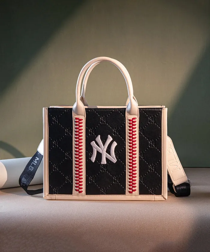 MLB New York Yankees Leather Stitched Tote Bag