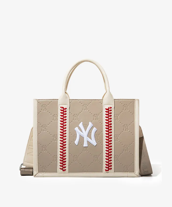 MLB New York Yankees Leather Stitched Tote Bag