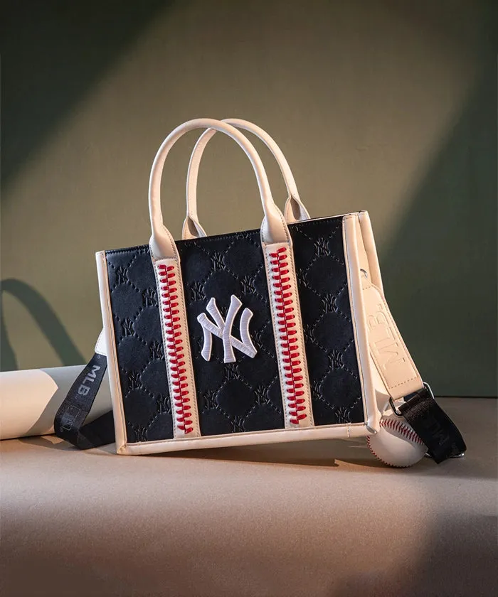 MLB New York Yankees Leather Stitched Tote Bag