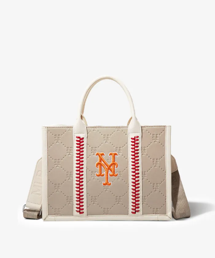 MLB New York Yankees Leather Stitched Tote Bag