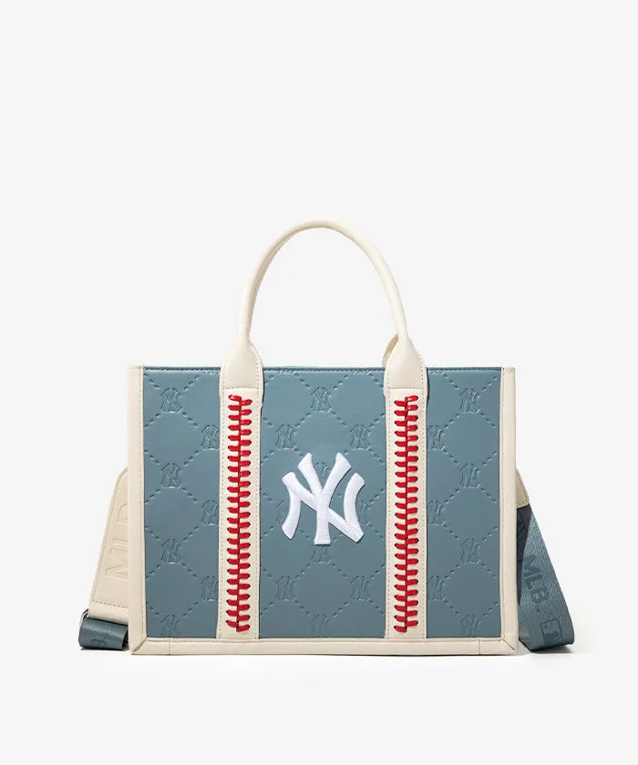 MLB New York Yankees Leather Stitched Tote Bag