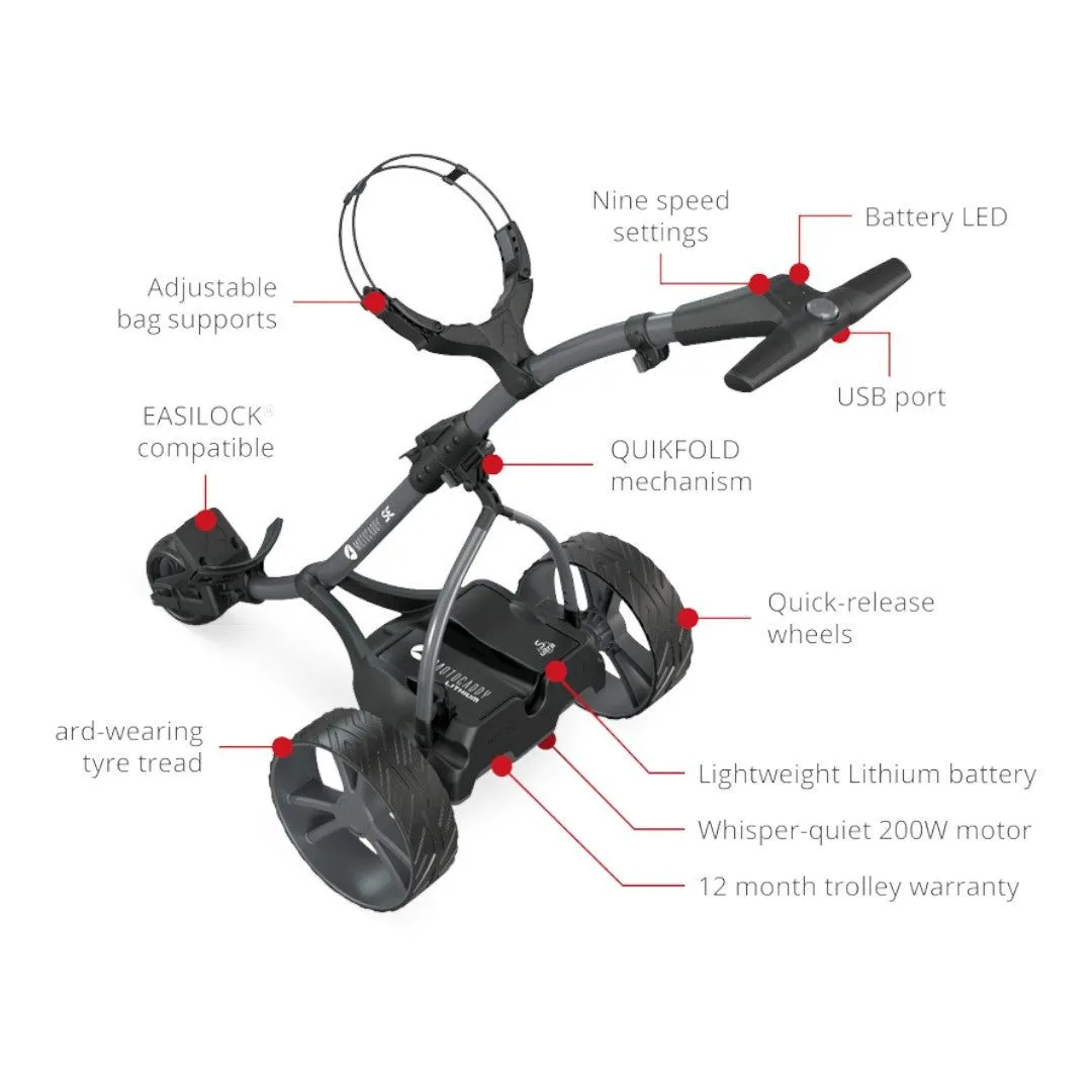 Motocaddy 2024 SE Electric Golf Trolley | 36 Hole Lithium Battery