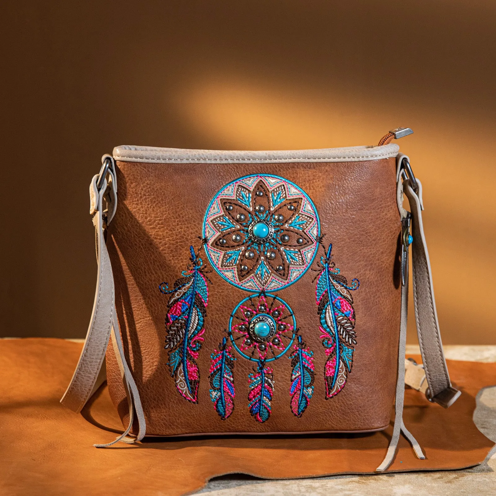 MW1241G-9360  Montana West Dream Catcher Collection Concealed Carry Crossbody