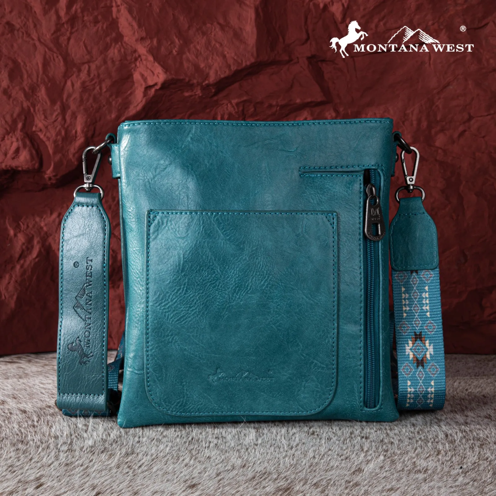 MW1245G-9360  Montana West Embroidered Collection Concealed Carry Crossbody