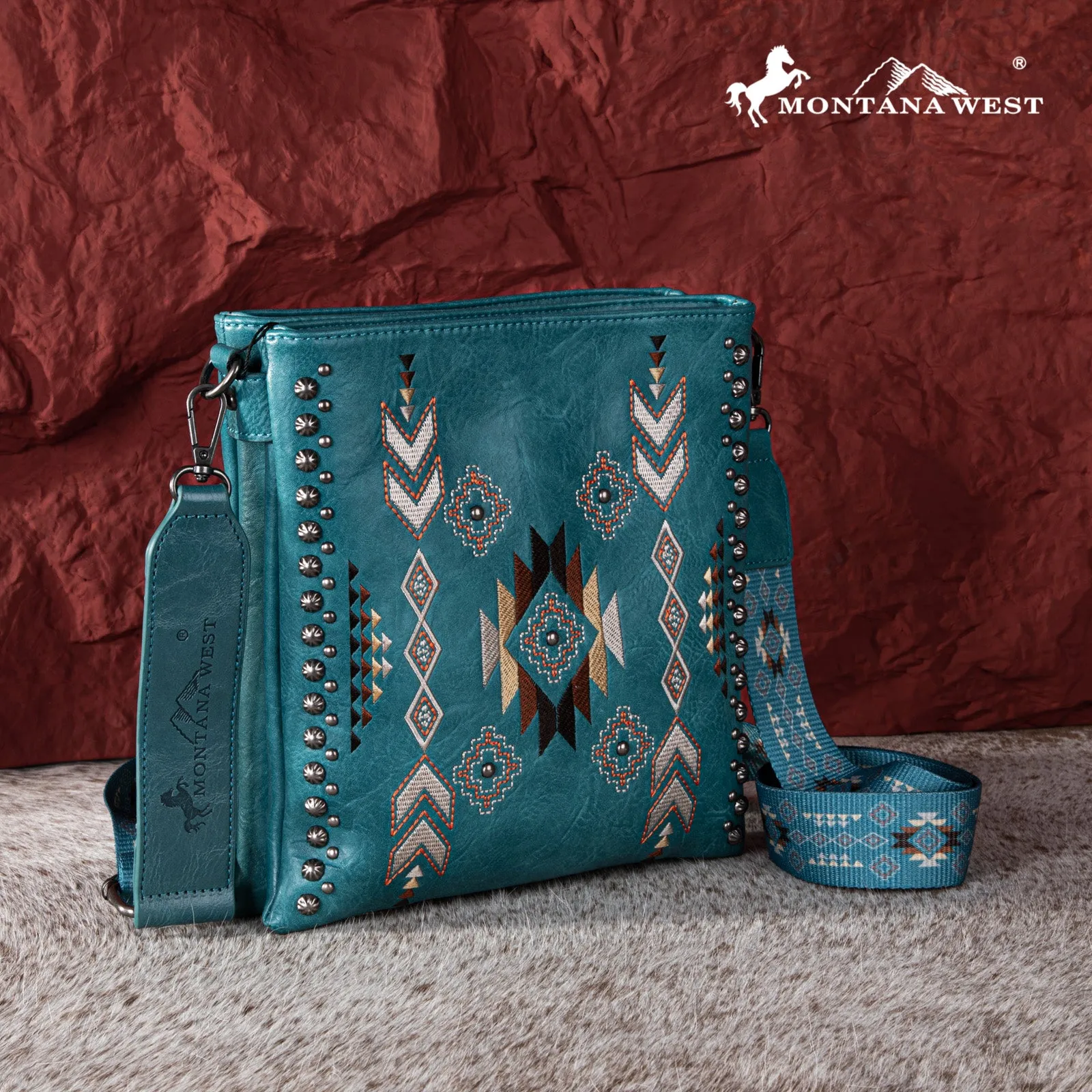 MW1245G-9360  Montana West Embroidered Collection Concealed Carry Crossbody