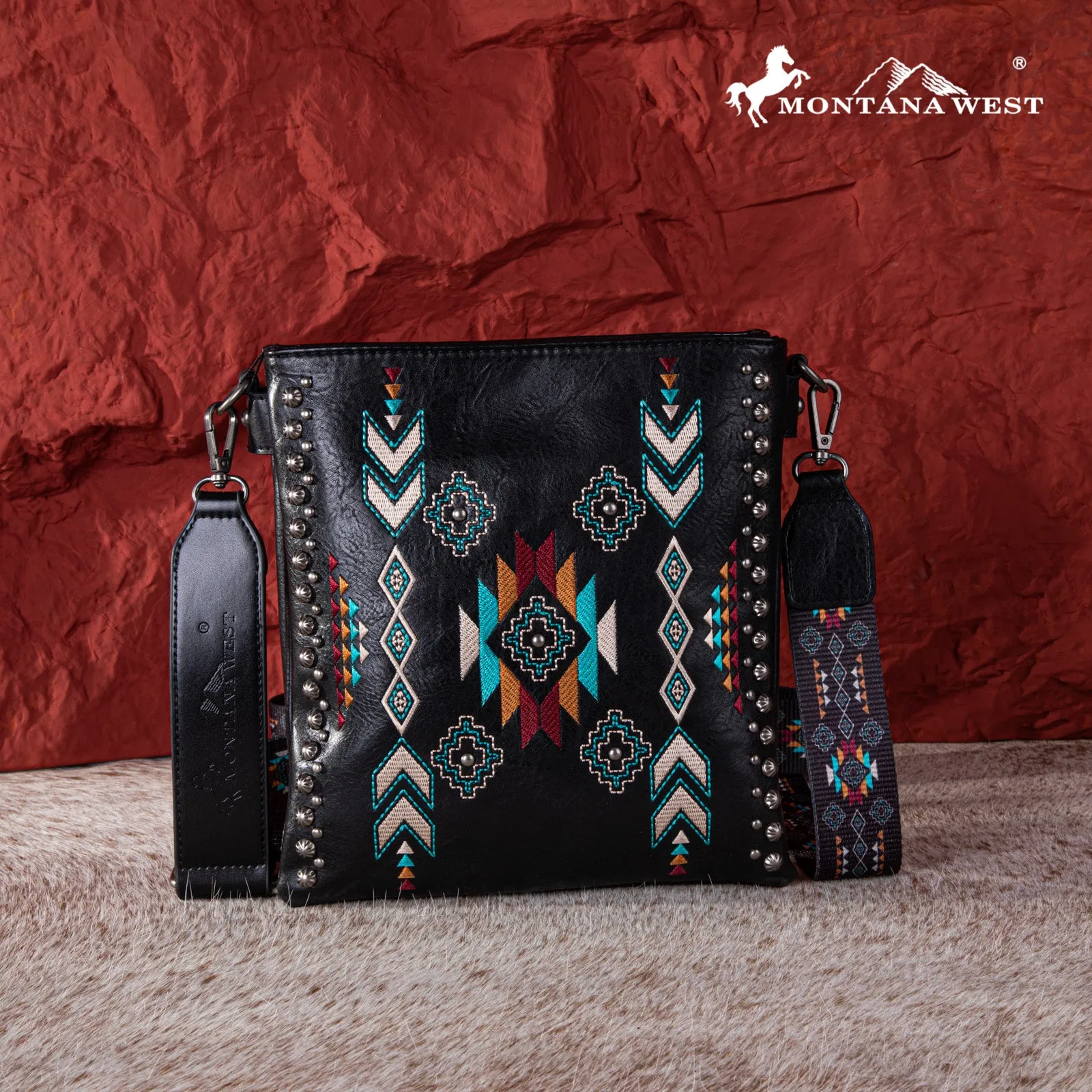 MW1245G-9360  Montana West Embroidered Collection Concealed Carry Crossbody