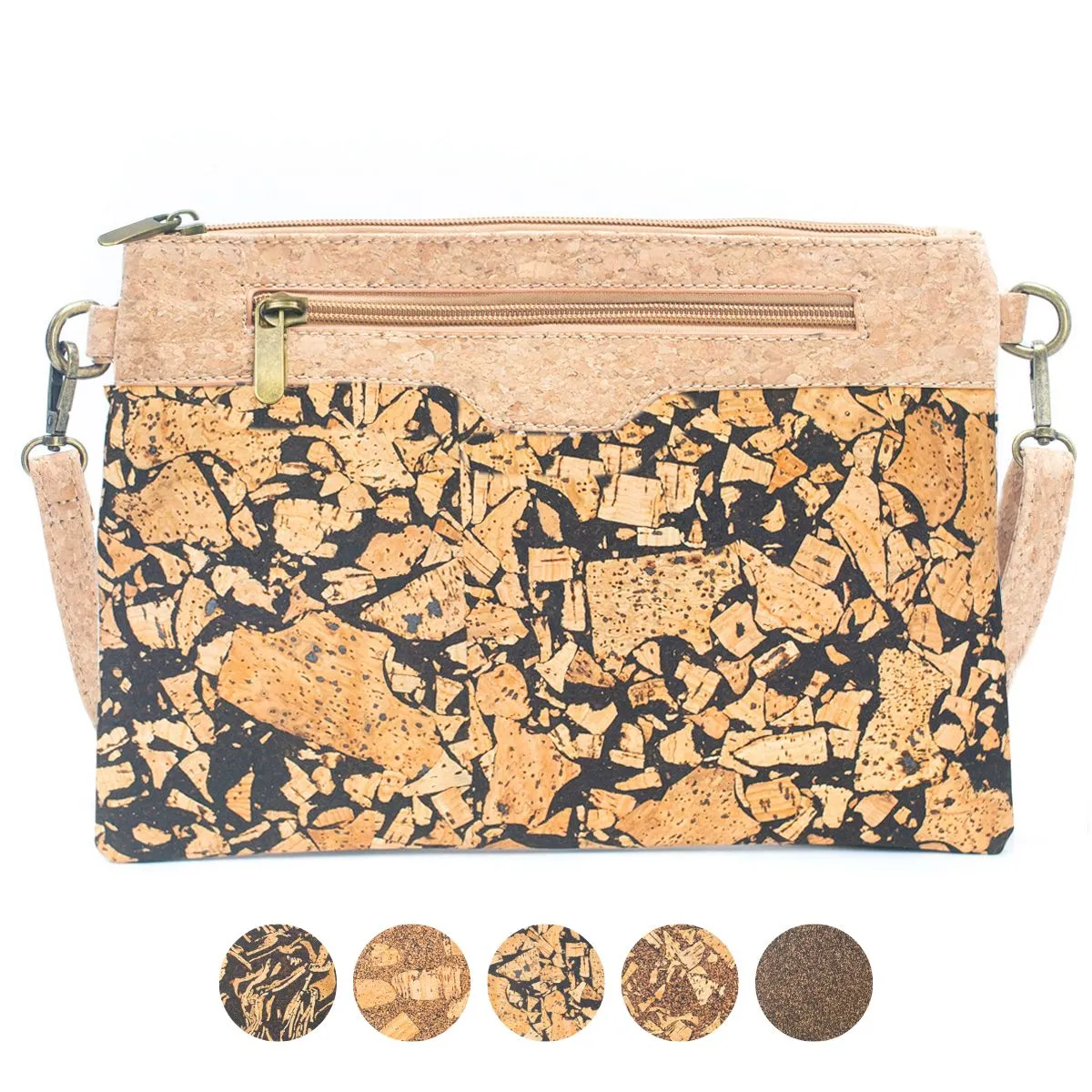 Natural Cork and Coffee Bean Fusion: Women's Crossbody Bag and Clutch Design BAG-2290