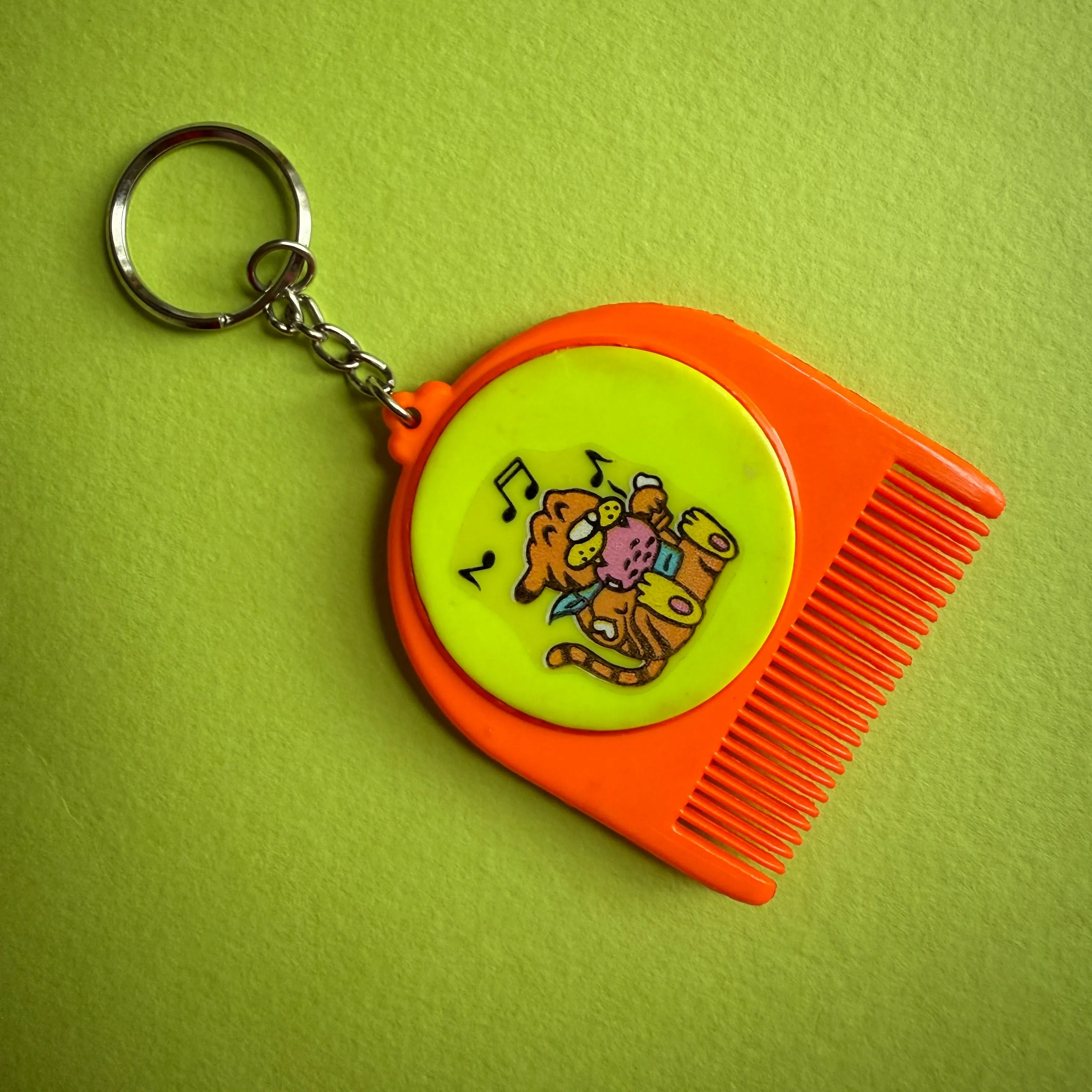 Neon 80s vintage mirror & comb charm